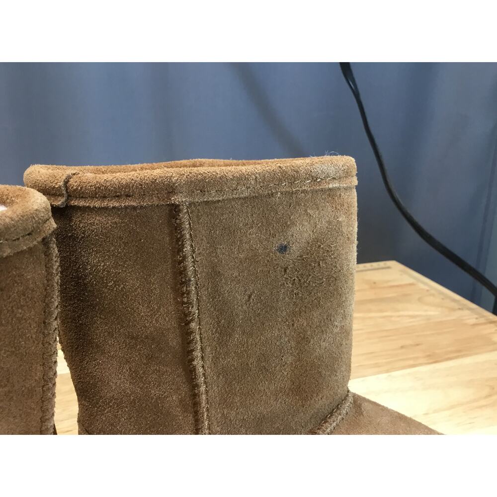Bearpaw Bootie Youth 1 Brown Suede Pull On Mid-Calf Round Toe Outdoor Boots - Picture 8 of 9
